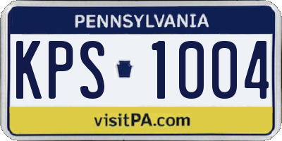 PA license plate KPS1004