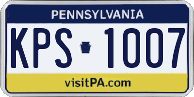 PA license plate KPS1007