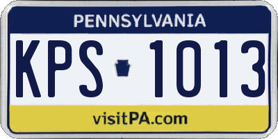 PA license plate KPS1013