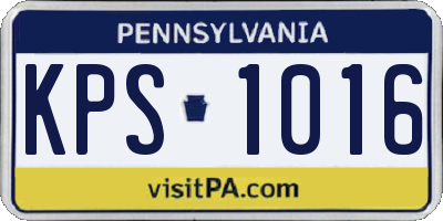 PA license plate KPS1016