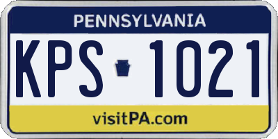 PA license plate KPS1021