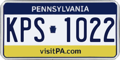 PA license plate KPS1022