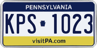 PA license plate KPS1023