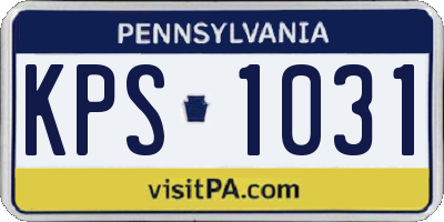 PA license plate KPS1031