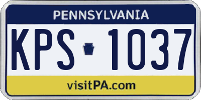 PA license plate KPS1037