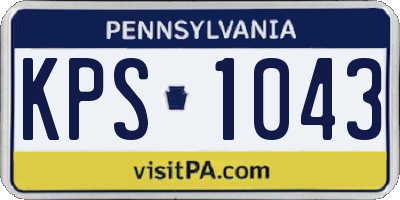 PA license plate KPS1043