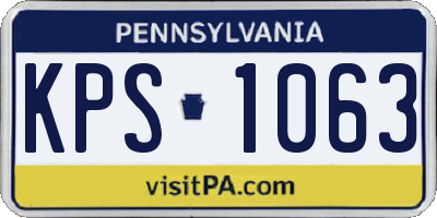 PA license plate KPS1063