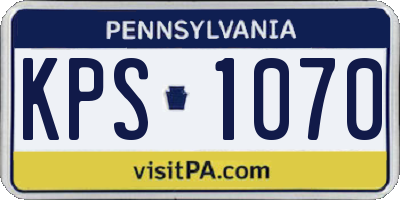 PA license plate KPS1070