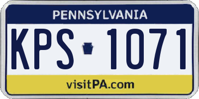 PA license plate KPS1071