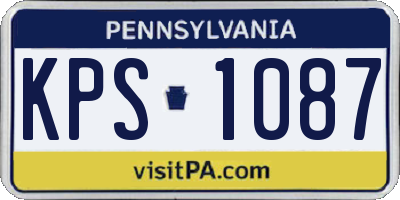 PA license plate KPS1087