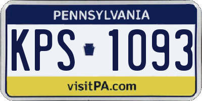 PA license plate KPS1093