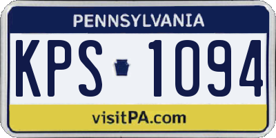 PA license plate KPS1094