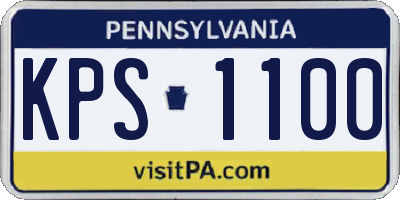PA license plate KPS1100