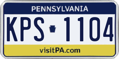 PA license plate KPS1104