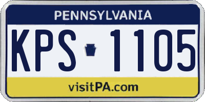 PA license plate KPS1105
