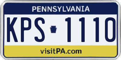 PA license plate KPS1110