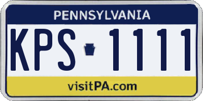 PA license plate KPS1111