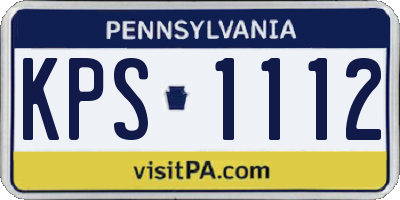 PA license plate KPS1112