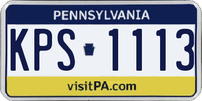 PA license plate KPS1113