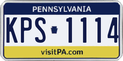 PA license plate KPS1114