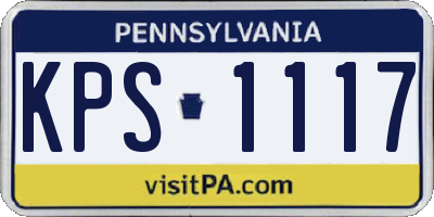PA license plate KPS1117