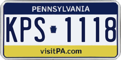 PA license plate KPS1118