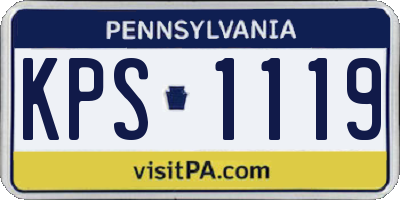 PA license plate KPS1119