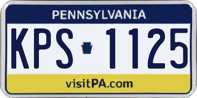 PA license plate KPS1125
