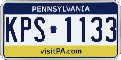 PA license plate KPS1133