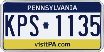 PA license plate KPS1135