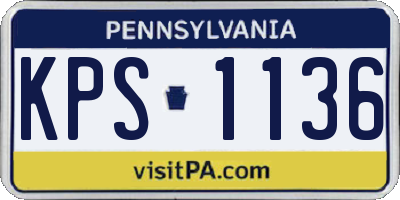 PA license plate KPS1136
