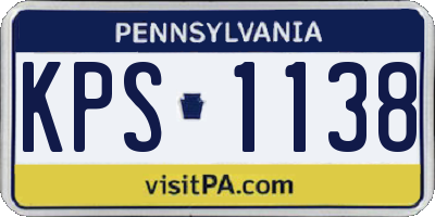 PA license plate KPS1138