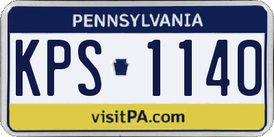 PA license plate KPS1140