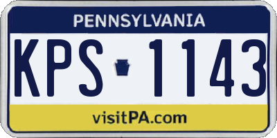 PA license plate KPS1143