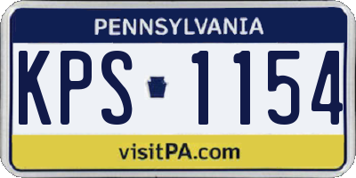 PA license plate KPS1154