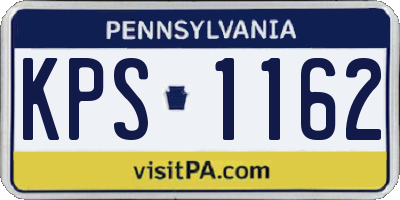 PA license plate KPS1162