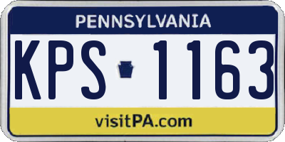 PA license plate KPS1163