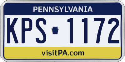 PA license plate KPS1172