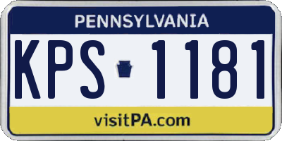 PA license plate KPS1181