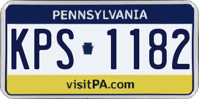 PA license plate KPS1182