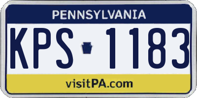 PA license plate KPS1183