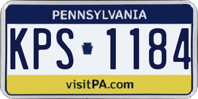 PA license plate KPS1184