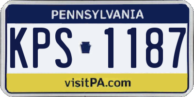 PA license plate KPS1187