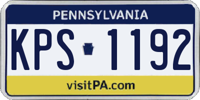 PA license plate KPS1192