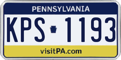 PA license plate KPS1193