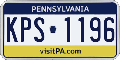 PA license plate KPS1196