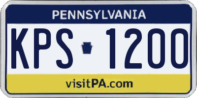 PA license plate KPS1200