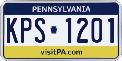 PA license plate KPS1201