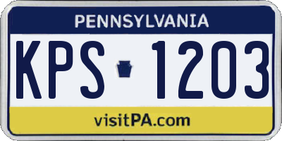 PA license plate KPS1203