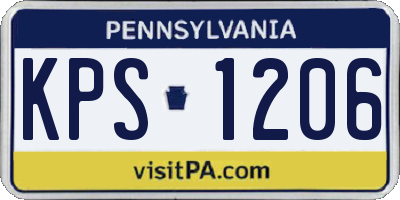 PA license plate KPS1206